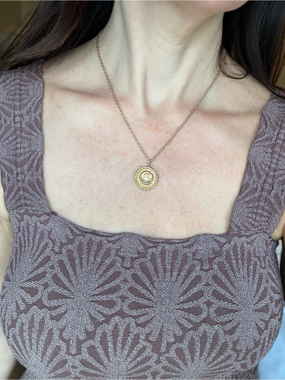 Electric Picks Gold Medallion Gladiator Pendant Necklace